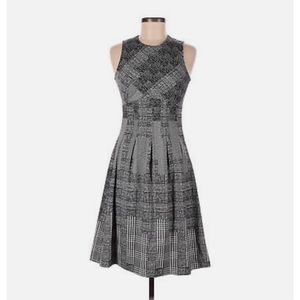 H&M Black and White office flare dress size 8